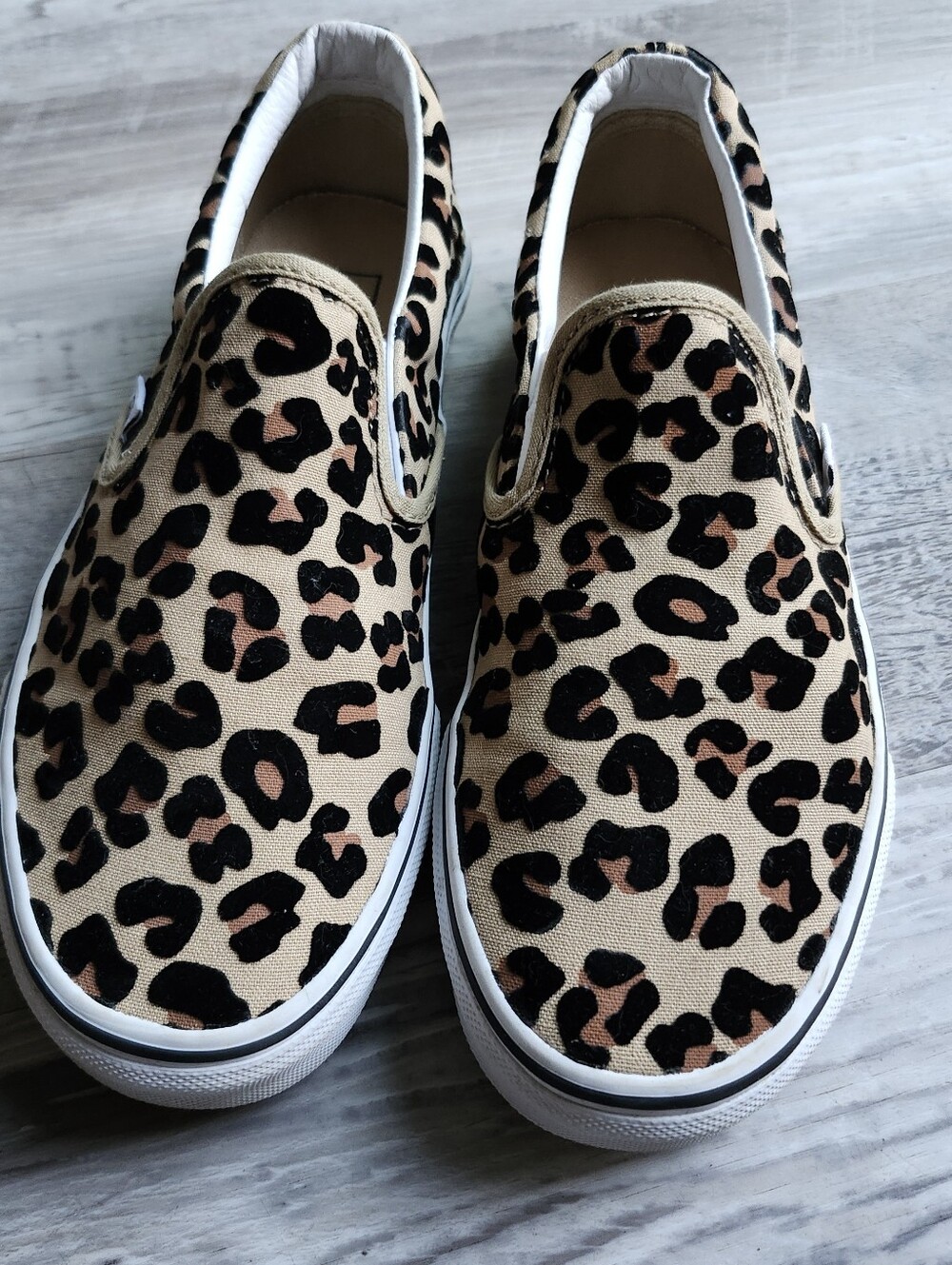 Vans Classic Slip-On Leopard Print Shoes Women's 7.5 Canvas Sneakers - Picture 7 of 9